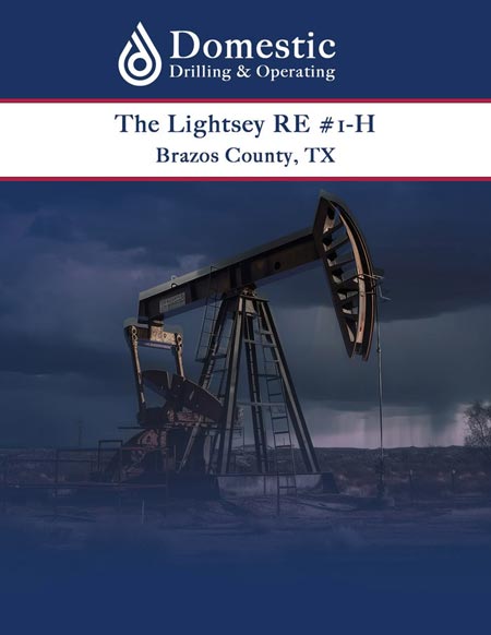 Home - Domestic Drilling And Operating The Lightsey RE #1-H - Brazoz County - Domestic Drilling and Operating